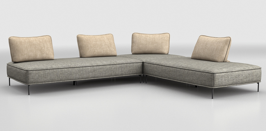 Piavola - medium corner sofa - modular backrests